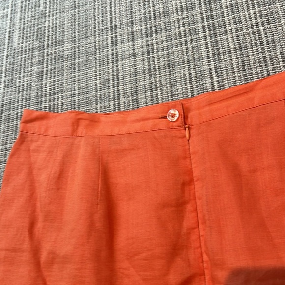 Amelia Austin Women's Orange Flutter Beaded Hem Midi Skirt Size 16 - Picture 6 of 7